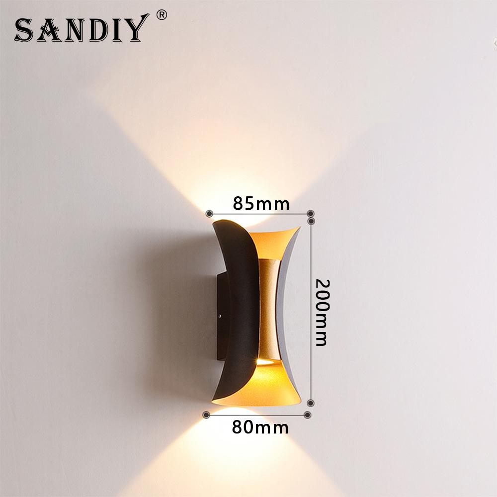 SANDIY Outdoor LED Garden Wall Lamp Up Down Light for House Decor Exterior Patio Porch Garage Gate Balcony Step Waterproof IP65