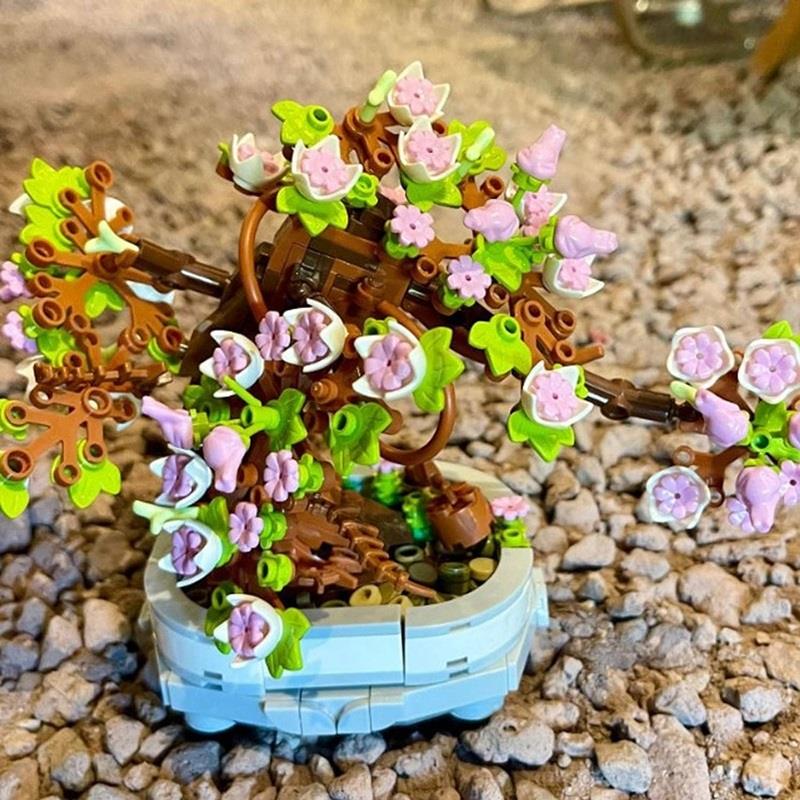 Building Blocks Flowers Bonsai Tree Creative Plant Set