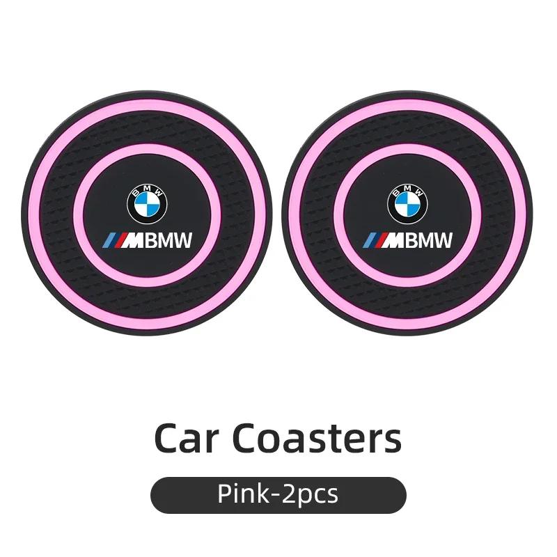 Car Sticker 2025 Hot PVC Car Coaster Water Cup Anti-Slip Silicone Pads Interior Accessories For BMW Motorsport X1 X3 X5 E39 E46