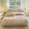 2024 A-Class Pure Cotton Bedding Set: Solid Color Duvet Cover & Bed Sheet