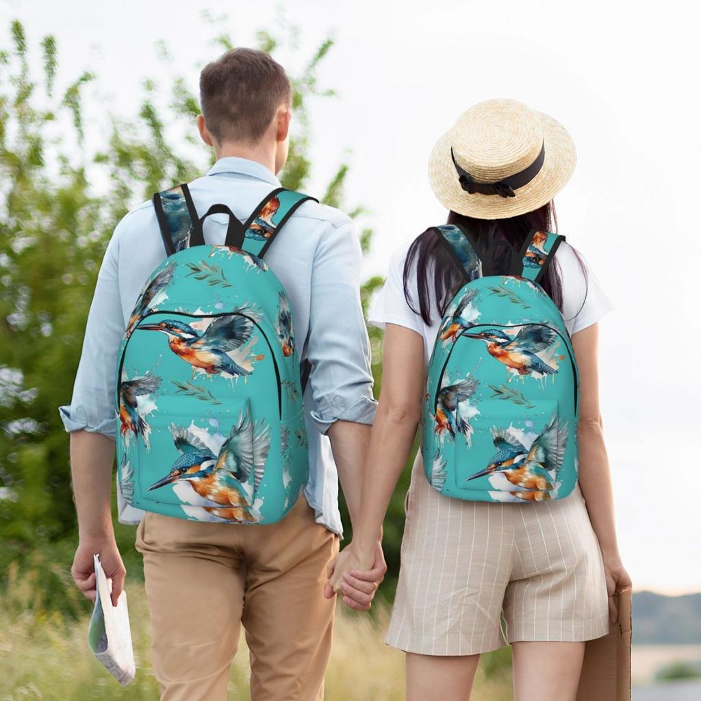 Рюкзак с рисунком зимородка Daypack Большой вместимости для мальчиков и девочек Сумка для книг Школьная сумка Наплечные сумки для мужчин и женщин