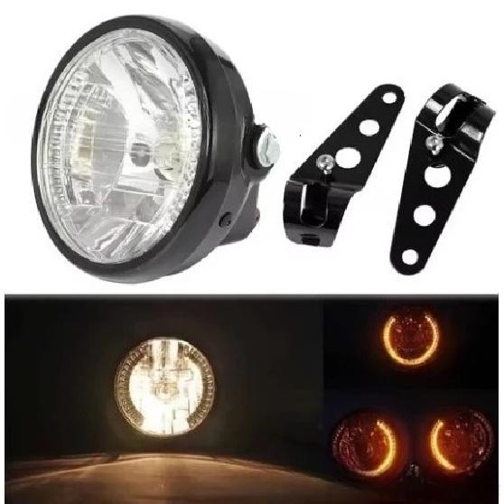 Motorcycle Headlight LED Headlight Assembly 7-inch Headlight Angel Ring with Steering Function