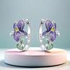 Серия Медно-фиолетовые цветы Серьги Ювелирные изделия Универсальные серьги-кольца для женщин Ювелирные изделия Изысканные подарки на день рождения