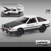 1:20 Toyota AE86 Начальная модель автомобиля D, игрушечный автомобиль из цинкового сплава со звуком и светом для детей, подарок для мальчиков и девочек