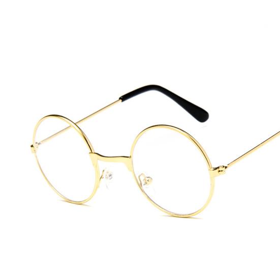 Vintage Round Metal Frame Resin Lens Kids Eye Glasses Photography Studio Prop