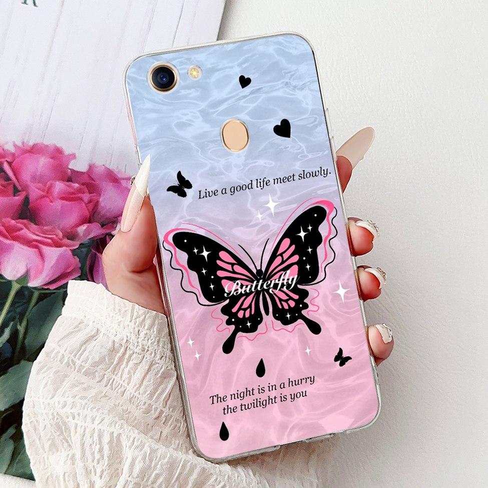 Clear Casing For Oppo F5 CPH1723 CPH1727 Cover For Oppo F5 Youth Case CPH1725 Luxury Butterfly Love Fashion Cool Lion Painted