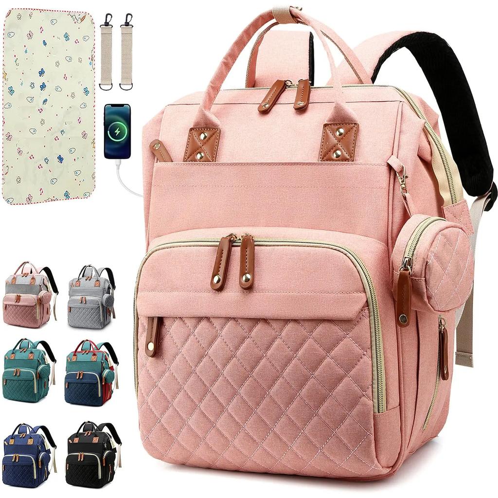 Multifunctional Diaper Bag Backpack Baby Bag, Baby Girl Boy Diaper Bag for Dad Mom , Large Capacity Nursing Diaper Bag