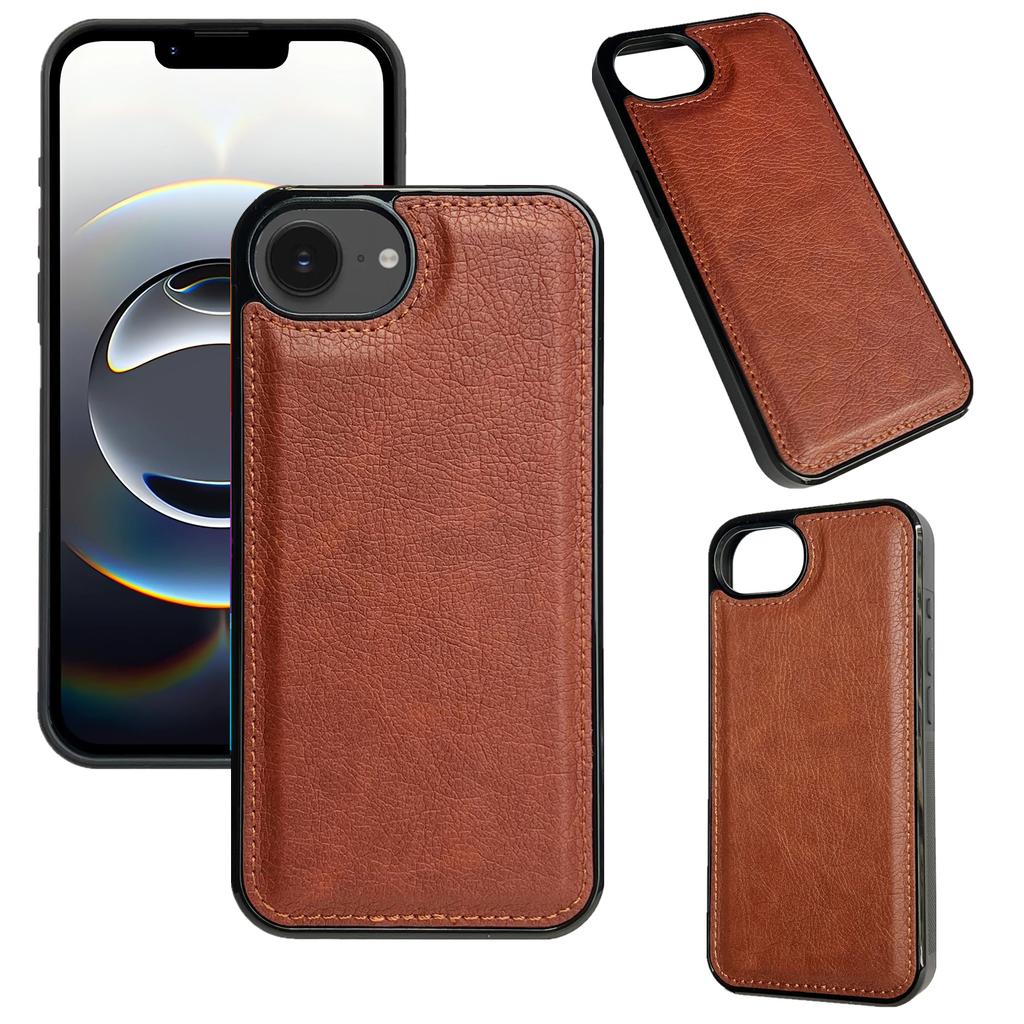 For iPhone 16e Case Calf Texture PU Leather Anti Fingerprint Back Phone Cover