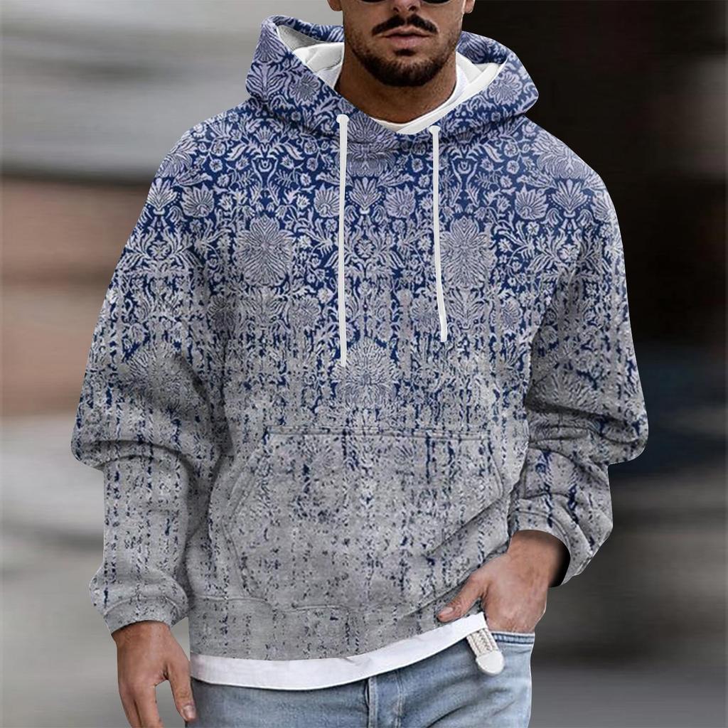 Fashion Print Loose Men's And Women's Long Sleeve Hooded Sweater