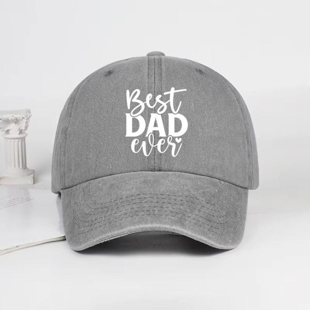 Curved Brim Best Dad Ever Hats Adjustable Sun Hat Casual Letter Printed Baseball Caps Gift
