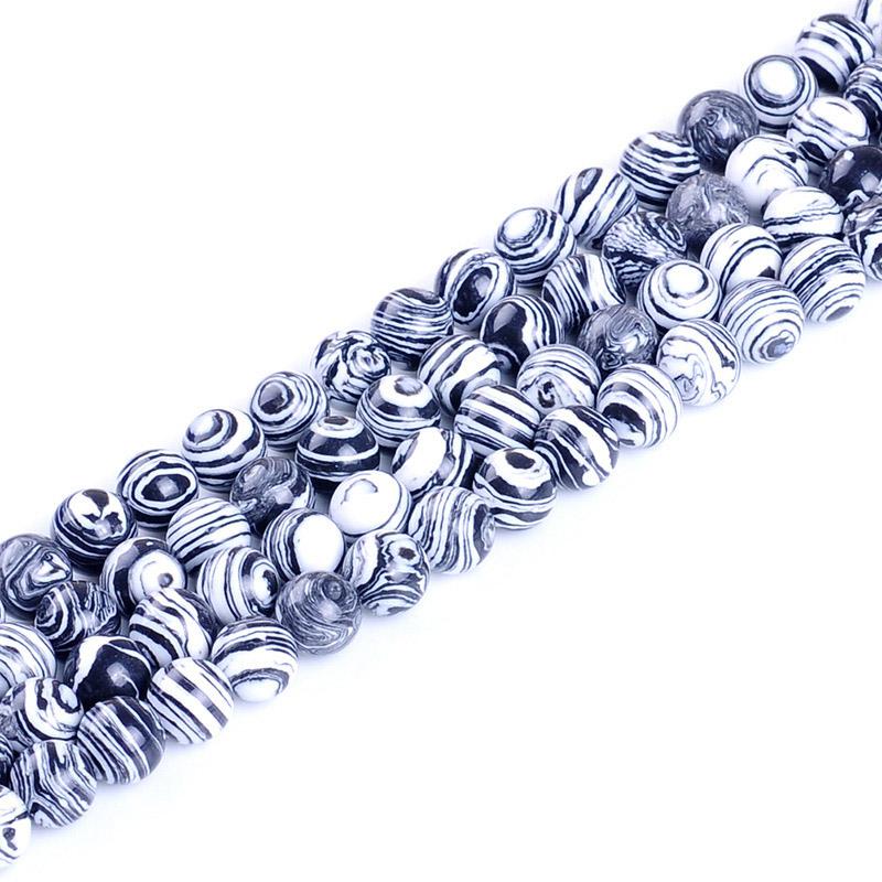 1 нить/лот 4, 6, 8, 10, 12 мм, полосатые бусины из малахитового камня, круглые свободные бусины-разделители для изготовления ювелирных изделий, ожерелья, браслеты «сделай сам»