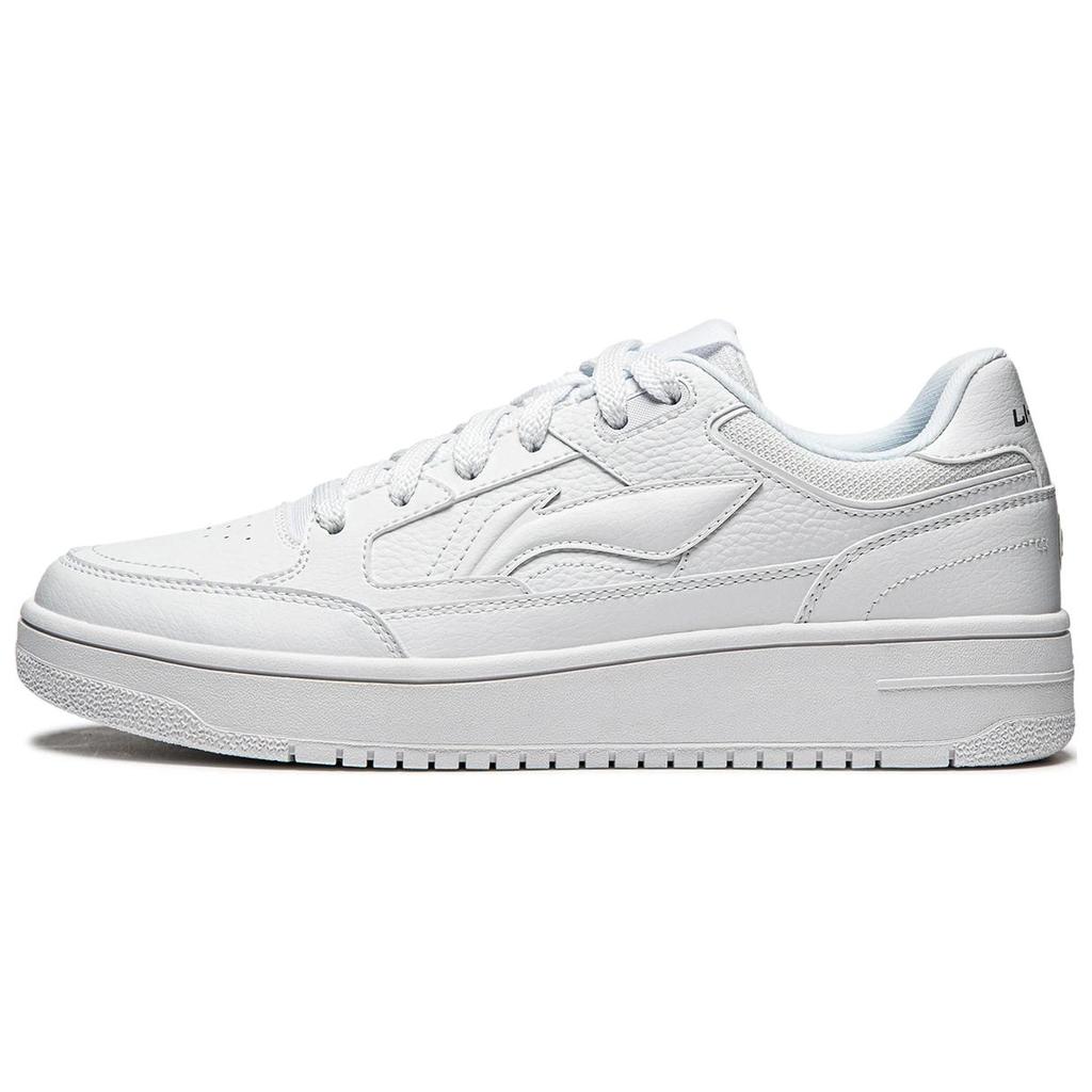 Li Ning Tian Ji Comfortable Versatile Thick Sole Height Increasing Non-Slip Wear-Resistant Skate Shoes Men Sneakers White AGCU095-5