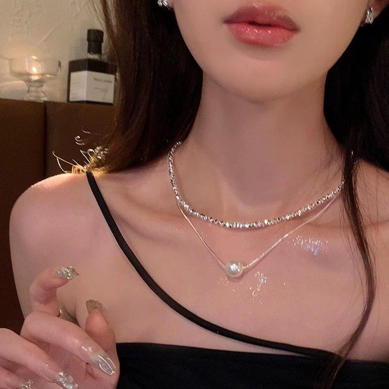 Летнее жемчужное ожерелье Легкая роскошь Нишевое Любовь Цепочка на ключицу Модное Высококлассное Универсальное ожерелье