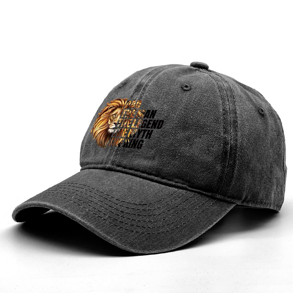 DAD Man Lion Print Adjustable Baseball Cap Cotton Dad Hat Washed Retro Solid Color Snapback Baseball Hat One Size Fits All