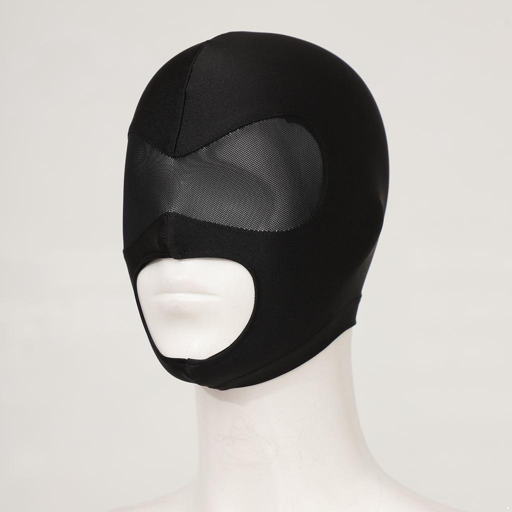 Взрослая косплей-балаклава - Черная маска на все лицо с сетчатыми вырезами, эластичный капюшон для Хэллоуина и использования на мотоцикле