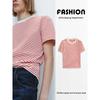 Za2024 Summer New Product Women's Clothes Slim-Fit Contrast Colors Neckline Short Sleeve Casual Stripes T-shirt 0688754 760
