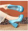 Fashion IPPEUM Women High Heels Lolita Shoes Platforms Block Heel Ballerinas Zapatos Mujer Satin Pumps