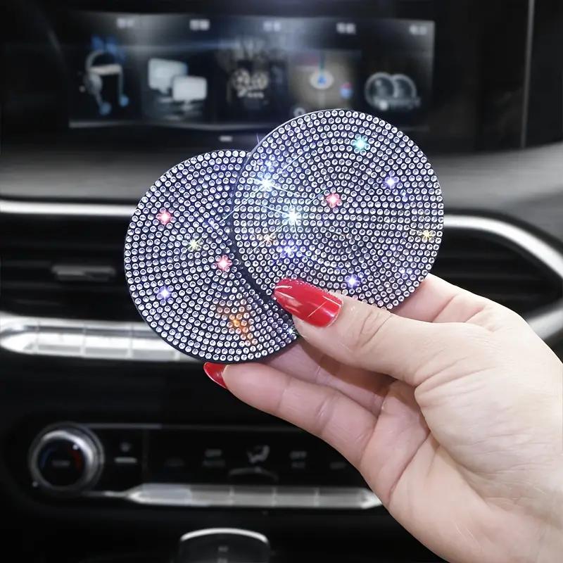 Diamond Car Coaster Water Cup Slot Non-Slip Mat Silica Gel Pad Cup Holder Mat Gadget Bling Waterproof Car Interior Accessories