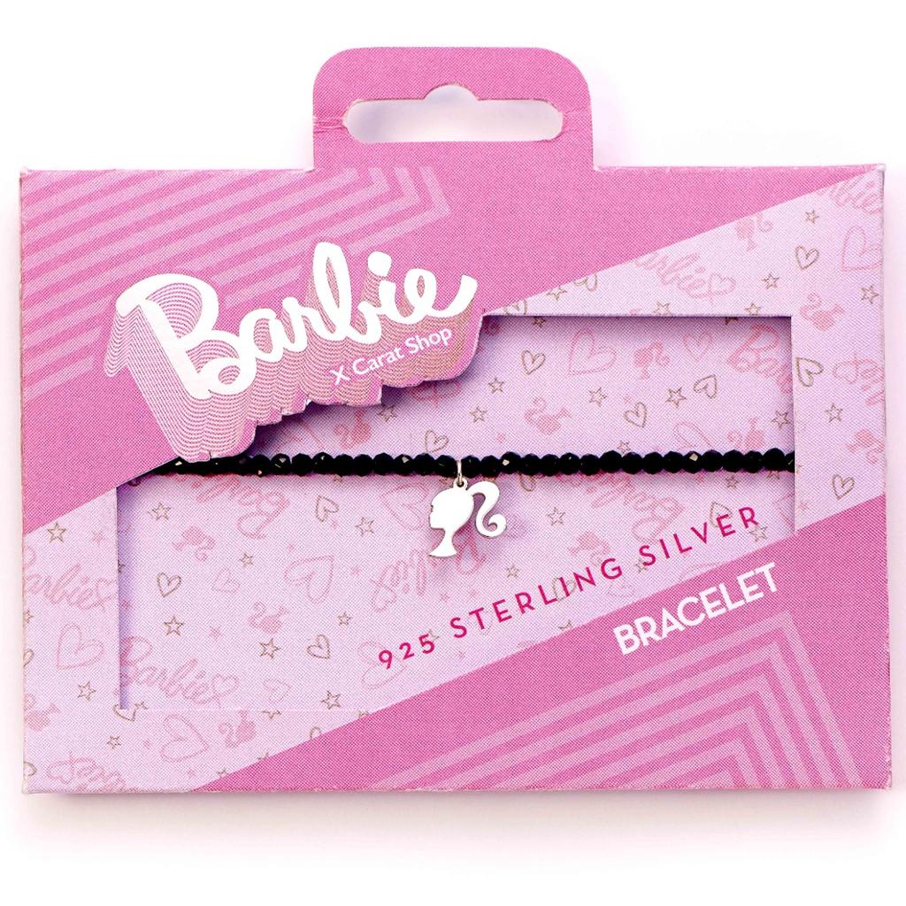 Barbie Sterling Silver Charm on a Black Onyx Bracelet