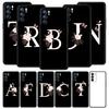Чехол для телефона Oppo A17 A31 A54 A57 A78 A79 Find X5 X6 Reno 7 8 10 11 12 13 F Pro 5G Мягкий ТПУ Корпус Цветы Первая Буква