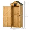 Garden Shed Vertical Utility 3 Shelves Shed Wood Outdoor Garden Tool Storage Unit Storage Cabinet, 77 x 54.2 x 179cm - Brown