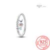 925 Silver Beautiful Stars and Moon Shining Sun Geometry Infinite Combination Ring Boutique Matching Gifts