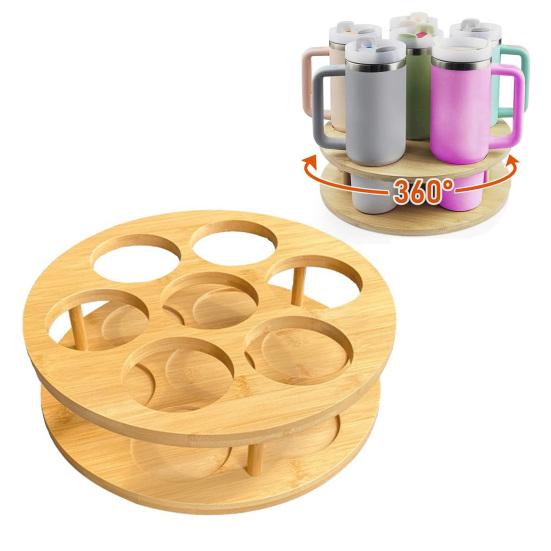 Деревянная полка для вина Органайзер для чашек Гладкий край Без заусенцев Поворотный дизайн Простая установка