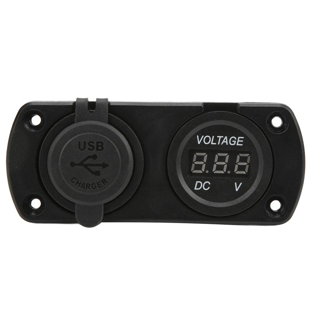 Быстрое автомобильное зарядное устройство с указателем напряжения, два USB 12?24 В водонепроницаемый выход 2,1 А универсальный для мотоциклов