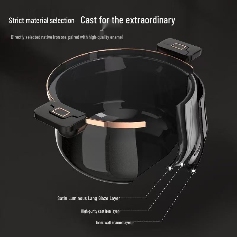 Enamel Micro-Pressure Stew Pot, Non-Stick Clay Soup Pot, Slow Cooker for Induction Cooker