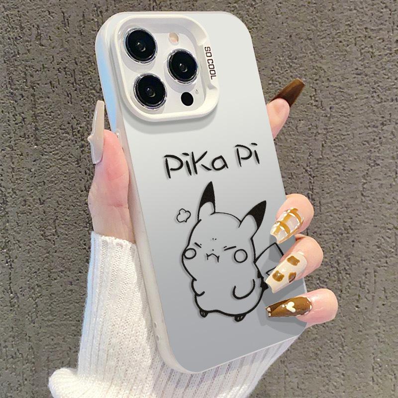 Чехол Pikachu для iPhone 17 для Apple 15 Pro Max, Серебристый, Совместим с 14 Pro/13/16 Pro