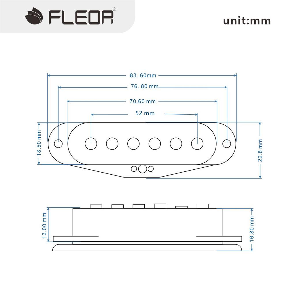 FLEOR 3шт. Винтажные однокатушечные звукосниматели Alnico 5 разной высоты и хамбакер 52/52/52 мм для электрогитары SSH