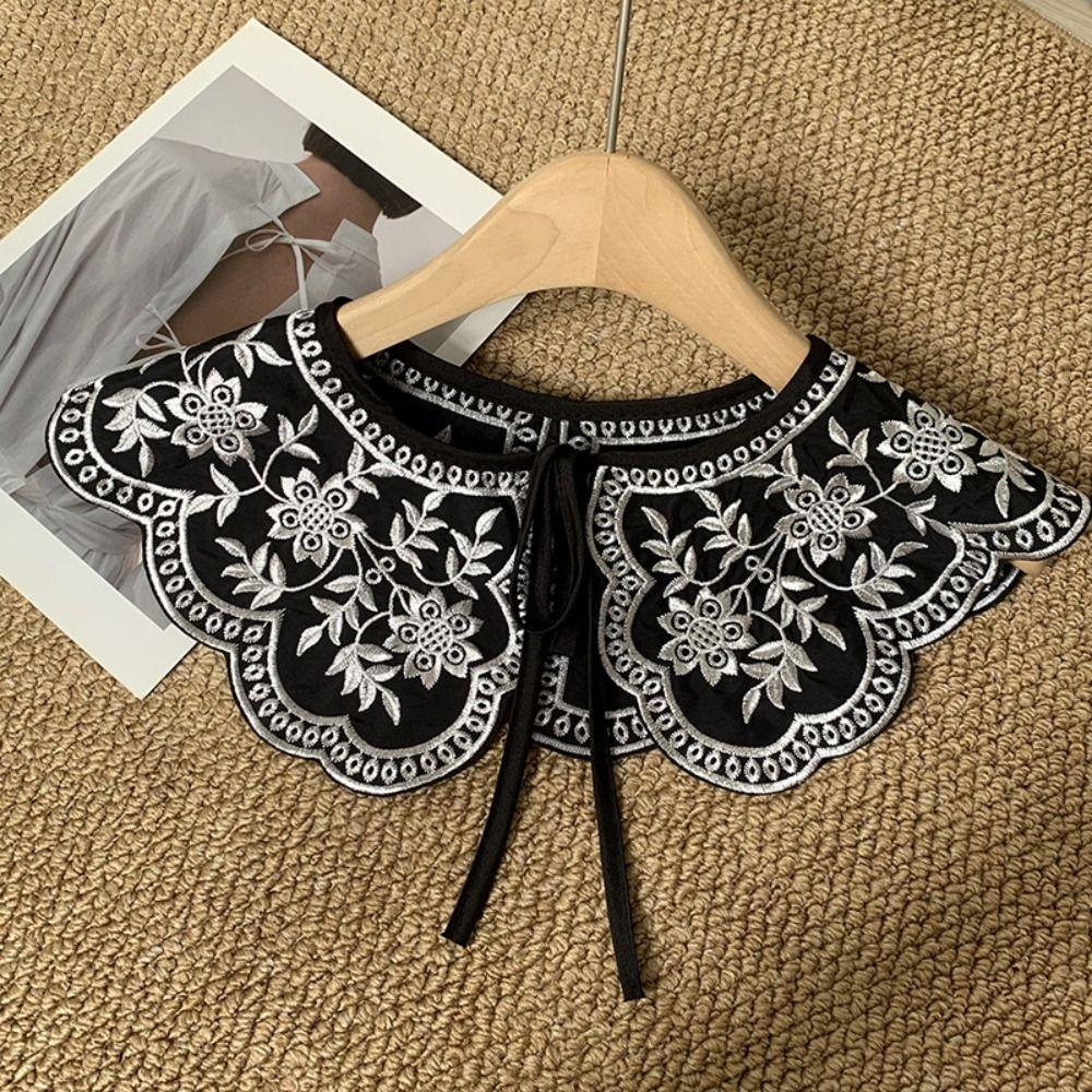 Sweet Hollow Out False Collar Knitted Blouse Shoulders Fake Collar Spring