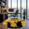 Puss In Boots Printed Round Rug Carpet Chair Rug Area Rug Entryway Doormats,for Office Chair Living Room Bedroom Kitchen Room.