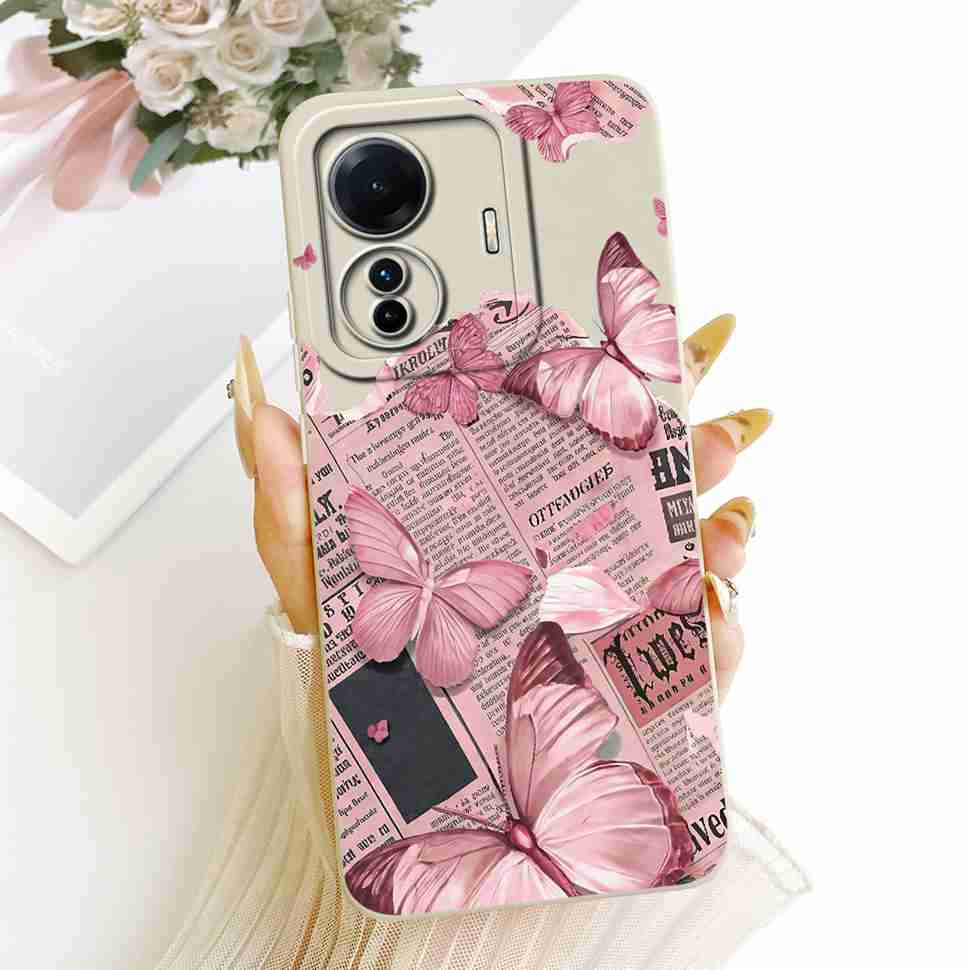 For vivo S15e 5G V2190A Case Colorful Painted Flowers Silicone Cover For Vivo S15e VIVO S15E 5G 6.44" Full Protection Bumper