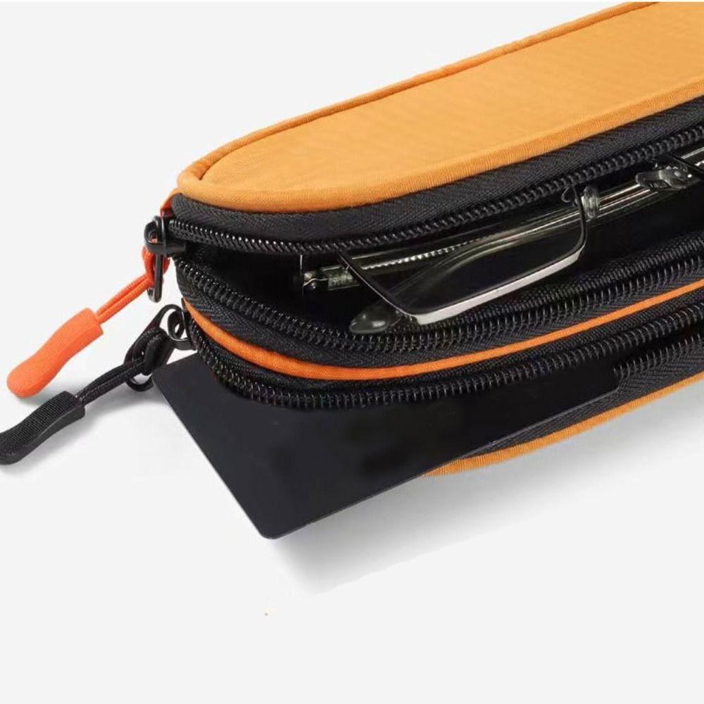 Portable Double-layer Glasses Organizer Cloth Glasses Protective Pouch Students