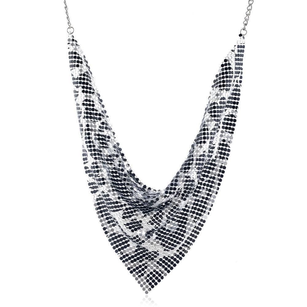 Aesthetic Leopard Print Necklace Chain Choker Detachable Collar Metal Triangular Scarf Girls