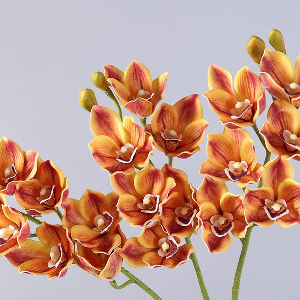 Сгибаемые стебли Цимбидиум Цветочная ветка Яркие цвета Имитация Фаленопсис Свадебная церемония