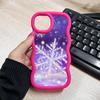 Зимний чехол для телефона с рисунком снежинки для iPhone 17 16 15 14 13 12 11 Air Pro Max Plus Волнистый край ТПУ Цветной чехол для смартфона