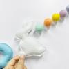 Easter Decorations Pre-Strung Felt Pastel Happy Easter Sign Bunny Banner Wool Felt Ball Garland for Happy Easter Spring Nursery Classroom Home Wall