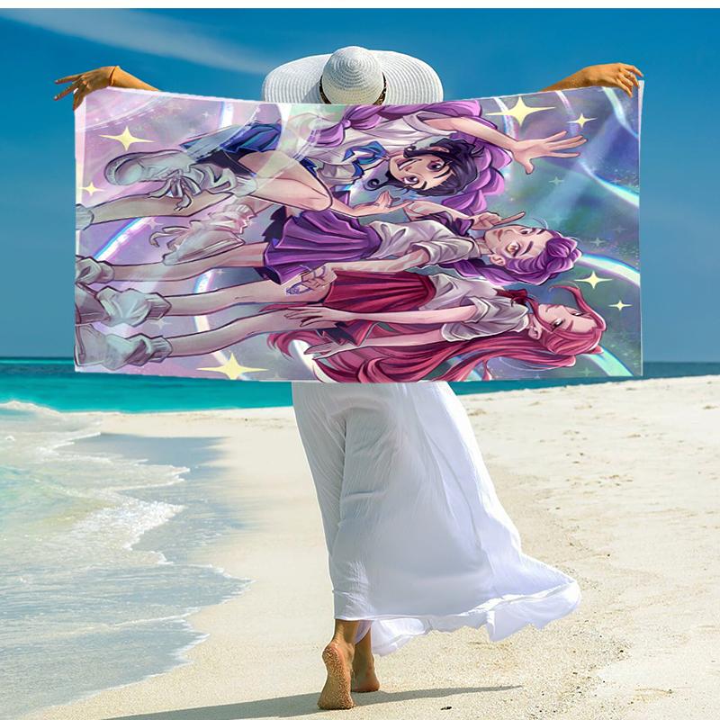 1pc KPop Demon Hunters13 Beach Towel, Comfortable and Thick, and Swimming/Bath/Picnic/Camping Towel, Suitable for Seaside Beaches