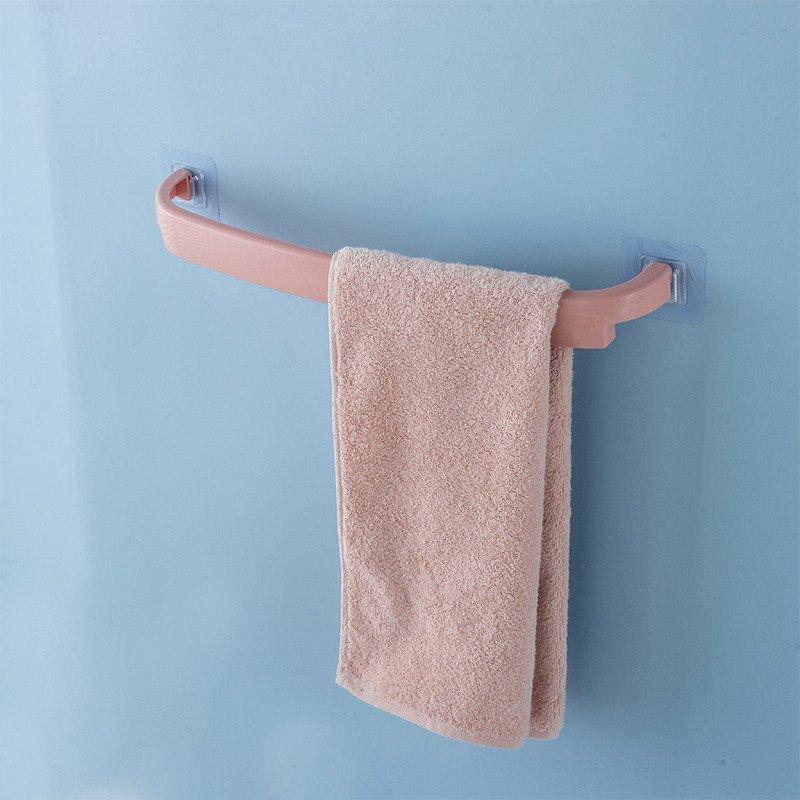 Self-adhesive Towel Rack Wall Mounted Home Supplies Bathroom Commodity Shelf Plastic Hanging Hanger