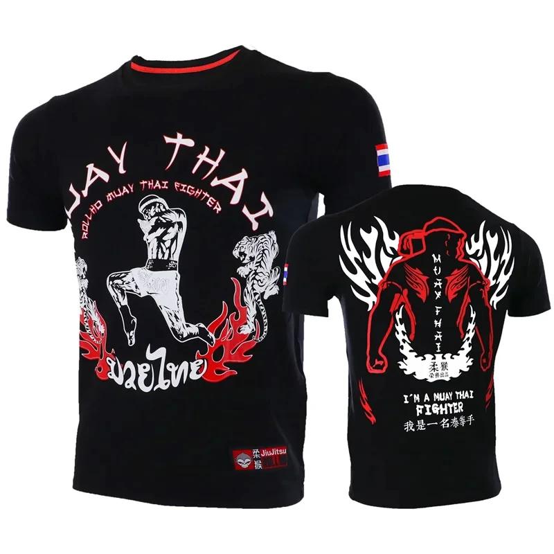 Muay Thai 3D Printed Sports T-shirt Men's Outdoor Fitness Training Suit Summer Casual Fashion Short Sleeved O-neck Clothing