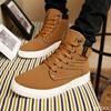 Fashion Spring New Fashionable Versatile Men's Casual Comfortable Shoes High Top Canvas Shoes Sneakers Man Lace-Up Breathable Men Flats