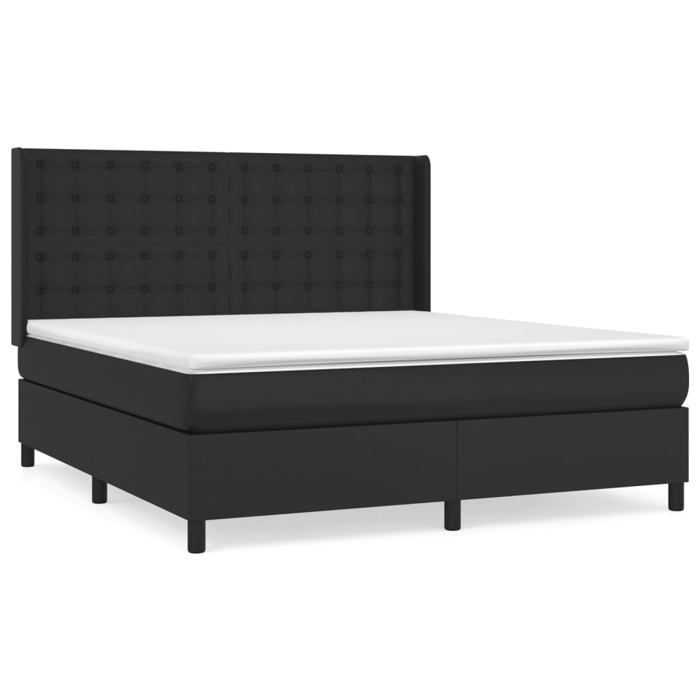 Maison Exclusive - Sommier à lattes de lit avec matelas Noir 160x200 cm