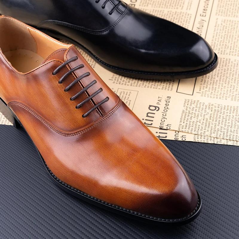 Элегантные мужские кожаные туфли Sapato Social Masculino для вечеринок и офиса, идеально подходящие к деловому костюму. Удобная обувь ручной работы для деловых мужчин.