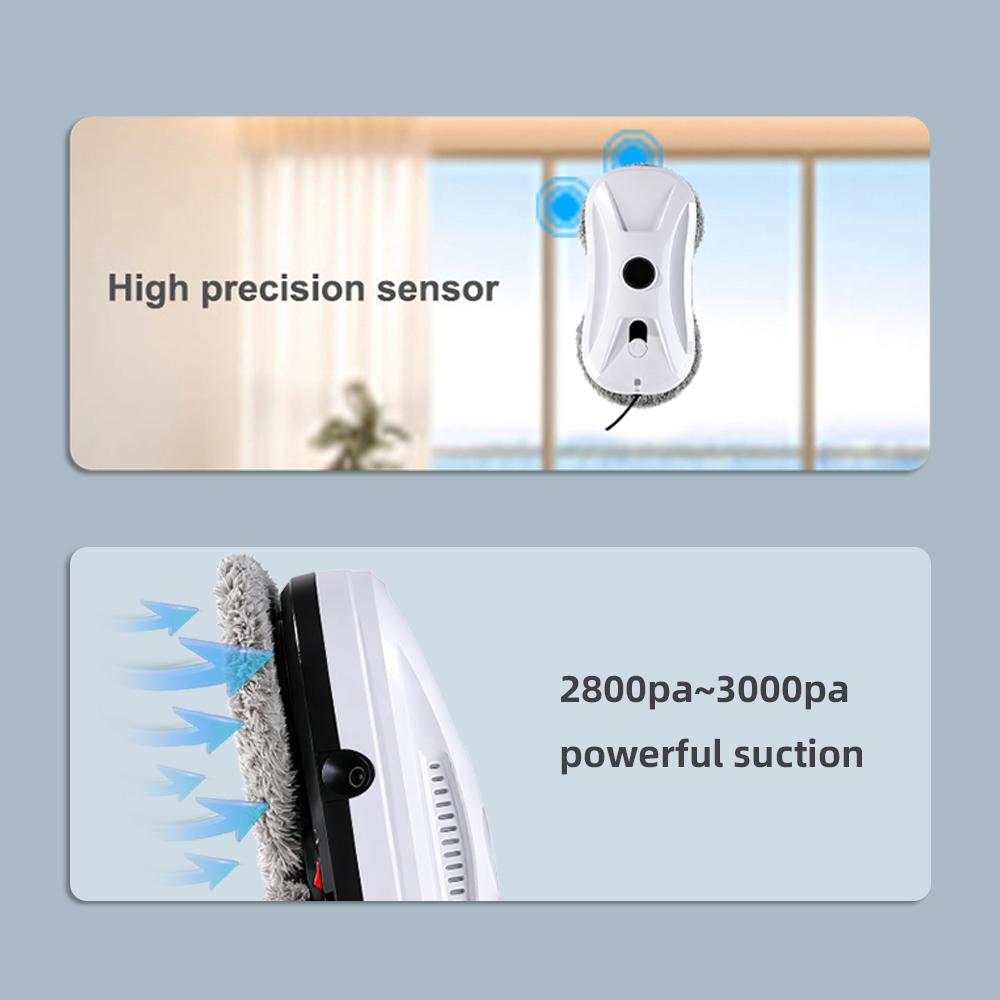 Intelligent Ultrathin Auto Ultrasonic WaterSpray Window Cleaning Robot Remote Control Electric Glass Wash Vacuum Cleaner Robotic