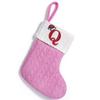 Pink Knitted Christmas Stocking with Embroidered Initial Letter, Hanging Holiday Gift Sock for Tree Fireplace Home Decor