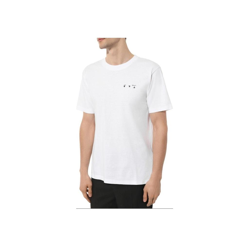 Off-White Caravaggio Paint Slim Tee White/Black Men Tops OMAA027C99JER0050110