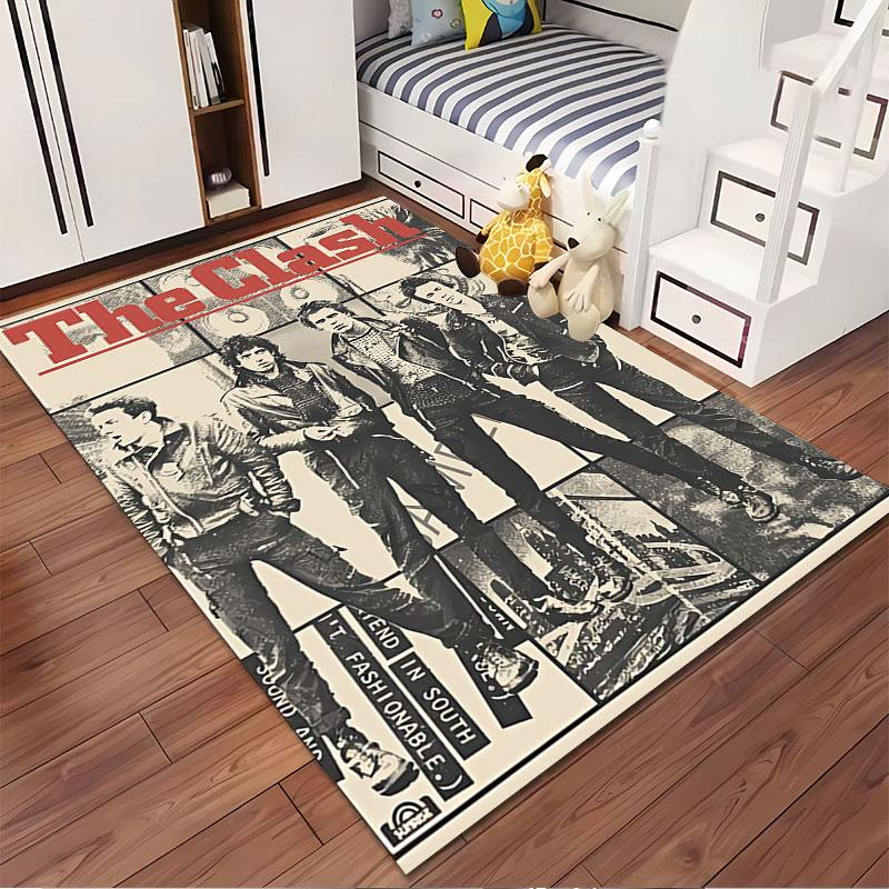 The Clash Band Vintage Poster suitable as a non-slip mat for the living room or bedroom sofa