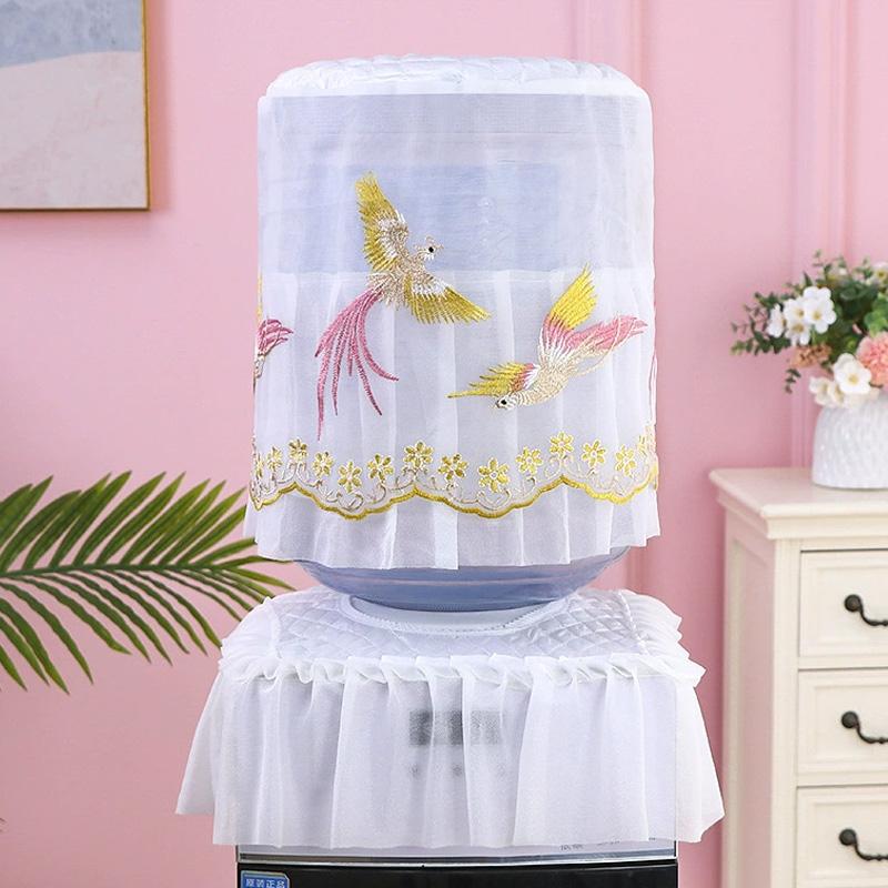 1 шт. Чехол от пыли для бочки Универсальный Принтованный Многоразовый Рукав для ведра Верхний Пыленепроницаемый Чехол для диспенсера воды Кружево Вышитый